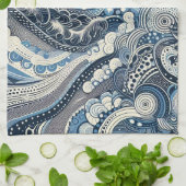 The Home Studio Indigo Bloom Theedoek (Gevouwen)