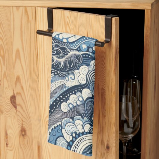 The Home Studio Indigo Bloom Theedoek (Derde Gevouwen)