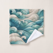 The Home Studio Oceaan Golf Zwerveling Bad Handdoek (Wasdoekje)