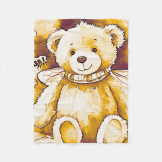 The honey Bee bear Fleece Deken