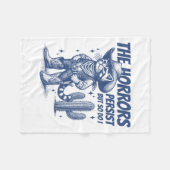 The Horrors Persist But So Do I Funny Cowboy Cat  Fleece Deken (Voorkant (Horizontaal))