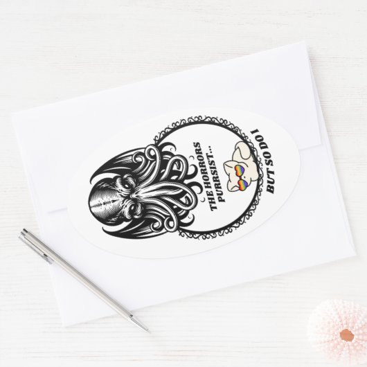 The Horrors PURRsist  Ovale Sticker (Envelop)