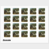 The Horse Fair by Rosa Bonheur Vierkante Sticker (Vel)