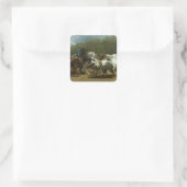 The Horse Fair by Rosa Bonheur Vierkante Sticker (Tas)