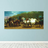 The Horse Fair van Rosa Bonheur (1852-1855) Canvas Afdruk (Insitu (Houten vloer))