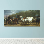 "The Horse Fair" van Rosa Bonheur Canvas Afdruk (Insitu (Houten vloer))