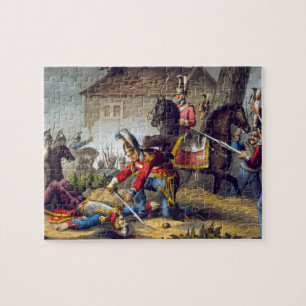 The Horse Guards bij de slag om Waterloo, grav Legpuzzel