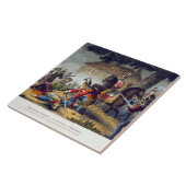 The Horse Guards bij de slag om Waterloo, grav Tegeltje (Zijkant)