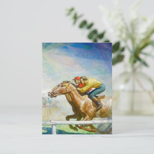 The Horse Race by Newell Convers Wyeth Feestdagenkaart (Staand voorkant)