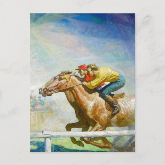 The Horse Race by Newell Convers Wyeth Feestdagenkaart (Voorkant)