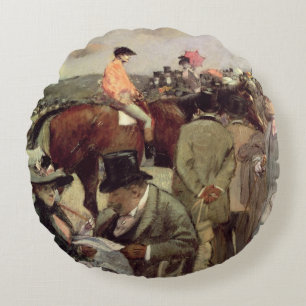 The Horse-Race, c.1890 Rond Kussen