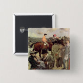 The Horse-Race, c.1890 Vierkante Button 5,1 Cm (Voorkant /achterkant)