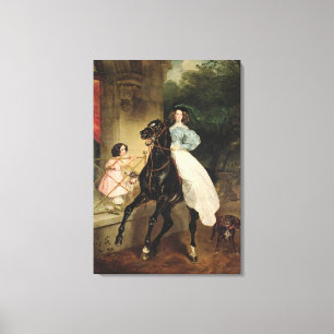 The Horsewoman, portret of Giovanina Canvas Afdruk