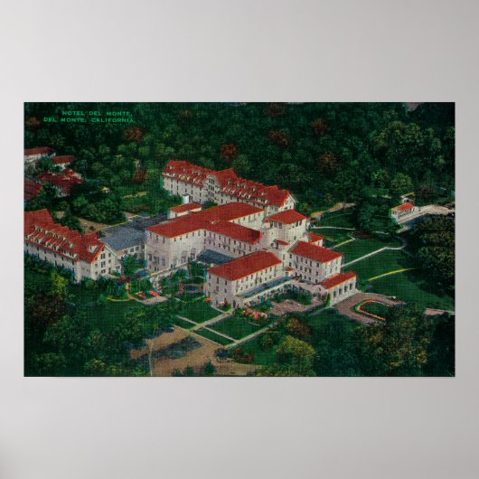 The Hotel Del Monte from the airDel Monte, CA Poster (Voorkant)