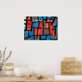 The Hour Before One Night ,Blue Famous Painting Poster (Keuken)