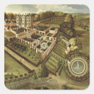 The House and Garden of Llanerch Hall, Denbighshir Vierkante Sticker