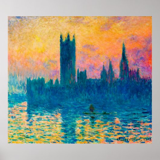 The Houses of Parliament, Sunset (1903), Monet Poster (Voorkant)