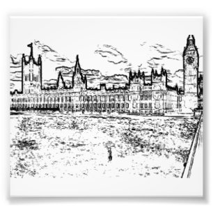 The Houses of Parliament, Westminster, Londen Foto Afdruk