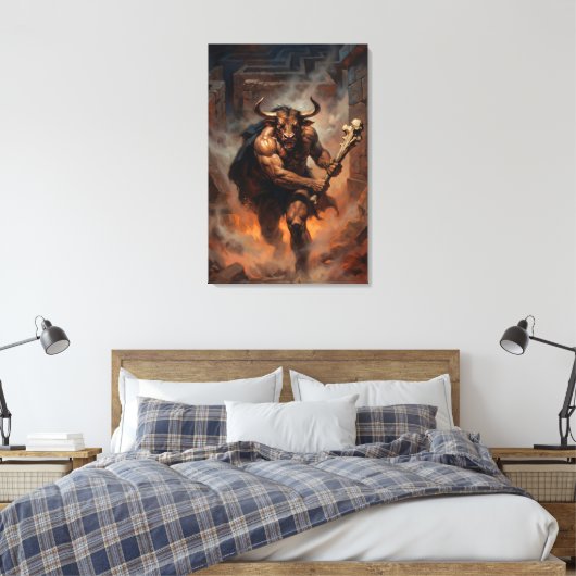 The Hulking Minotaur of the Labyrinth Canvas Afdruk (Insitu (Slaapkamer))