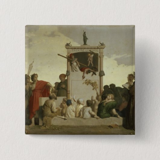 The Human Comedy, c.1852 Vierkante Button 5,1 Cm (Voorkant)