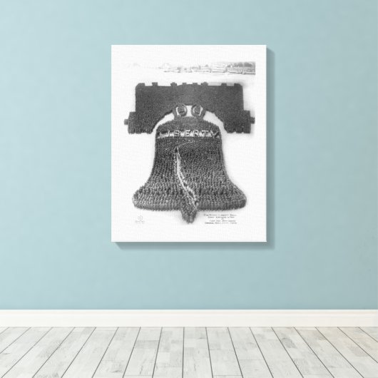 The Human Liberty Bell in Camp/Fort Dix Print (Insitu (Houten vloer))