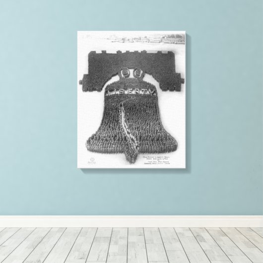The Human Liberty Bell in Camp/Fort Dix Print (Insitu (Houten vloer))