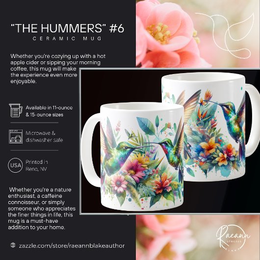 "The Hummers" #6 Kolibrie Keramische Mok