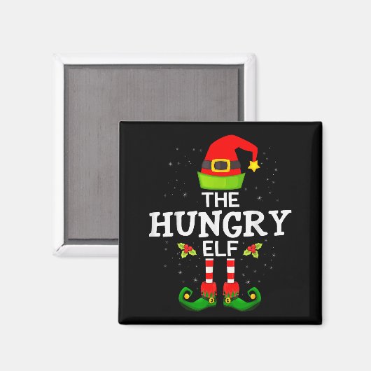 The Hungry Elf Christmas Family Matching Pajama  Magneet (Voorkant / Achterkant)