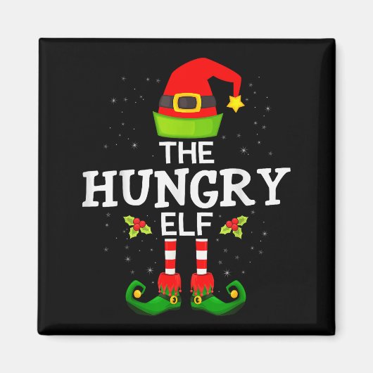 The Hungry Elf Christmas Family Matching Pajama  Magneet (Voorkant)