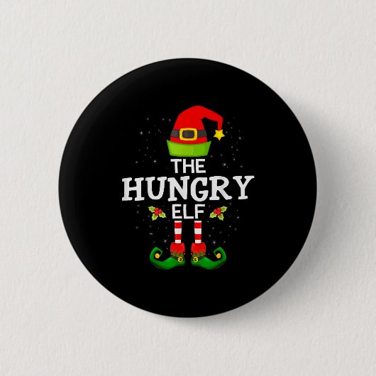 The Hungry Elf Christmas Family Matching Pajama Ronde Button 5,7 Cm (Voorkant)