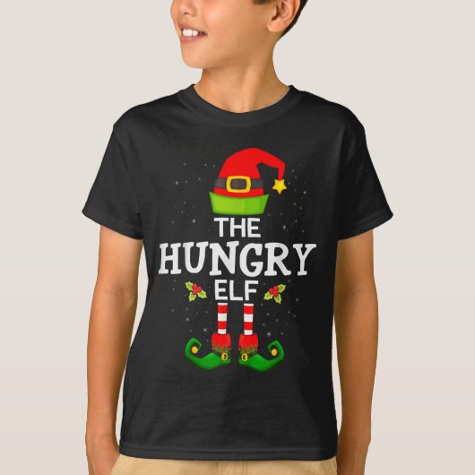 The Hungry Elf Christmas Family Matching Pajama  T-shirt (Voorkant)