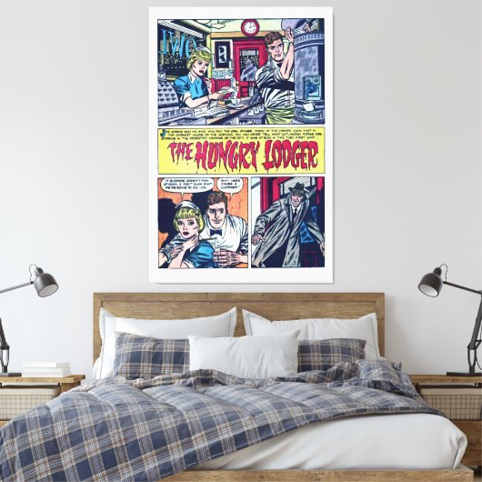 The Hungry Lodger  1950s Horror Comics Canvas Afdruk (Insitu (Slaapkamer))