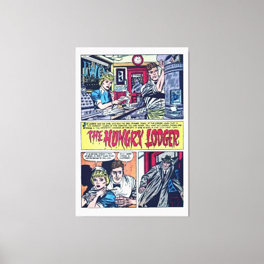 The Hungry Lodger  1950s Horror Comics Canvas Afdruk (Voorkant)