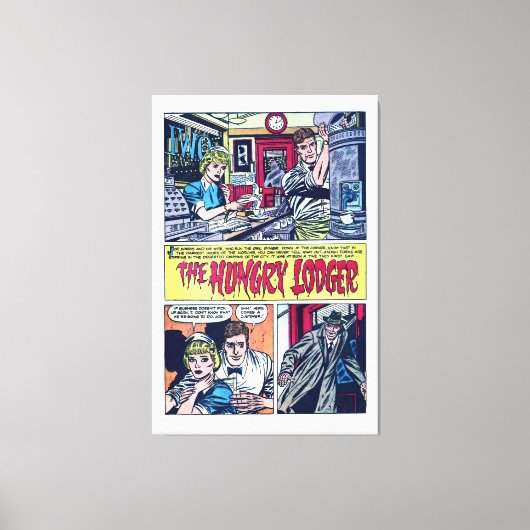 The Hungry Lodger  1950s Horror Comics Canvas Afdruk (Voorkant)