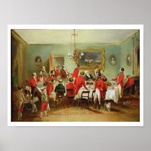 The Hunt Breakfast, Bachelor's Hall, 1836 (olie op Poster (Voorkant)