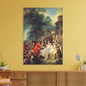 The Hunt Lunch, 1737 Canvas Afdruk (Insitu (Woonkamer))