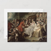The Hunt Lunch, detail van de diners, 1737 Briefkaart (Voorkant / Achterkant)