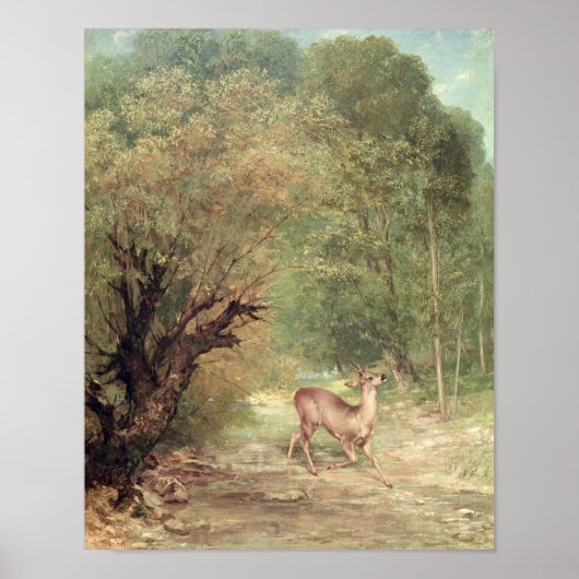 The Hunted Roe-Deer on the alert, Spring, 1867 Poster (Voorkant)