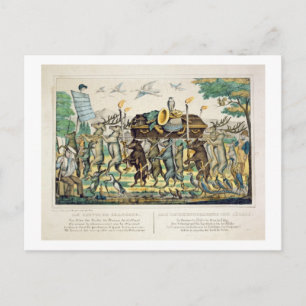 The Hunter's Procession, c.1850 (met de hand gekle Briefkaart