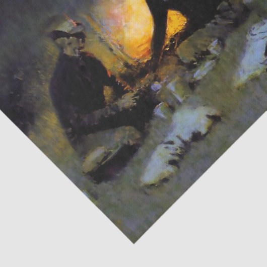 "The Hunter's Supper" van Frederic Remington Tissuepapier (Detail)