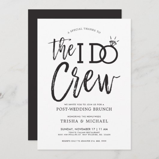 The I Do Crew | Bruiloft brunch na de bruiloft Kaart (Voorkant / Achterkant)
