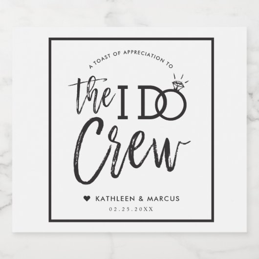 The I Do Crew | Trouwfeest Favor Bier Etiket (Enkel label)