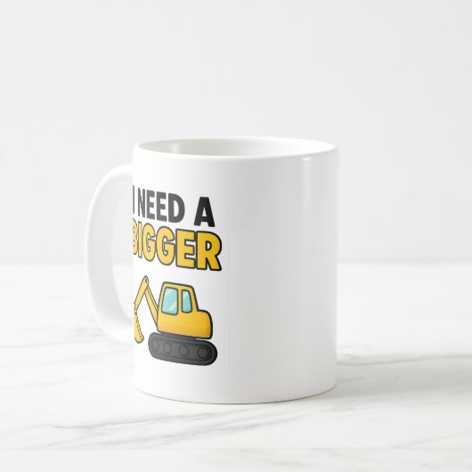The 'I need a bigger digger' mug Koffiemok (Voorkant links)