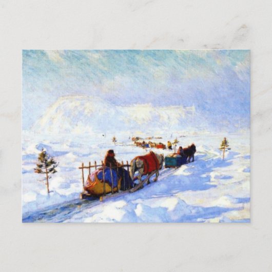 The Ice Bridge Quebec, Clarence Gagnon Feestdagenkaart (Voorkant)