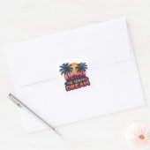 The Idaho Dream American Retro Sunset Vierkante Sticker (Envelop)