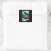The iguana PARTY Vierkante Sticker (Tas)