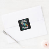 The iguana PARTY Vierkante Sticker (Envelop)