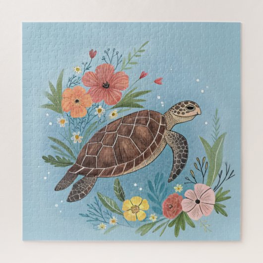 The illustration of a sea turtle legpuzzel (Verticaal)