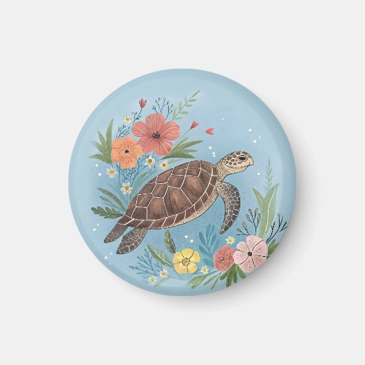 The illustration of a sea turtle magneet (Voorkant)