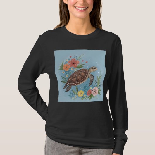 The illustration of a sea turtle t-shirt (Voorkant)